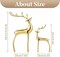 Christmas Deer Pure Copper Heavy Reindeer Ornaments for Home Decor Accents Living Room Office Bookself Tabletop Mantle Christmas Decoration, Gold